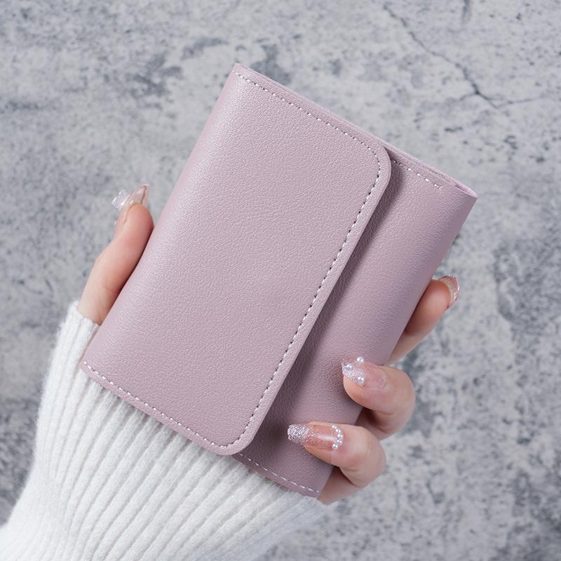 Compact Women's Tri-Fold Wallet: Glossy, Ultra-Thin Card Holder, Coin Purse, and Ticket Clip