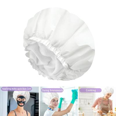 Haartrockenhaube für Damen, hochelastisches Band, doppellagig, leicht, wiederverwendbar, hervorragende Wasseraufnahme, wasserdichte Duschhaube