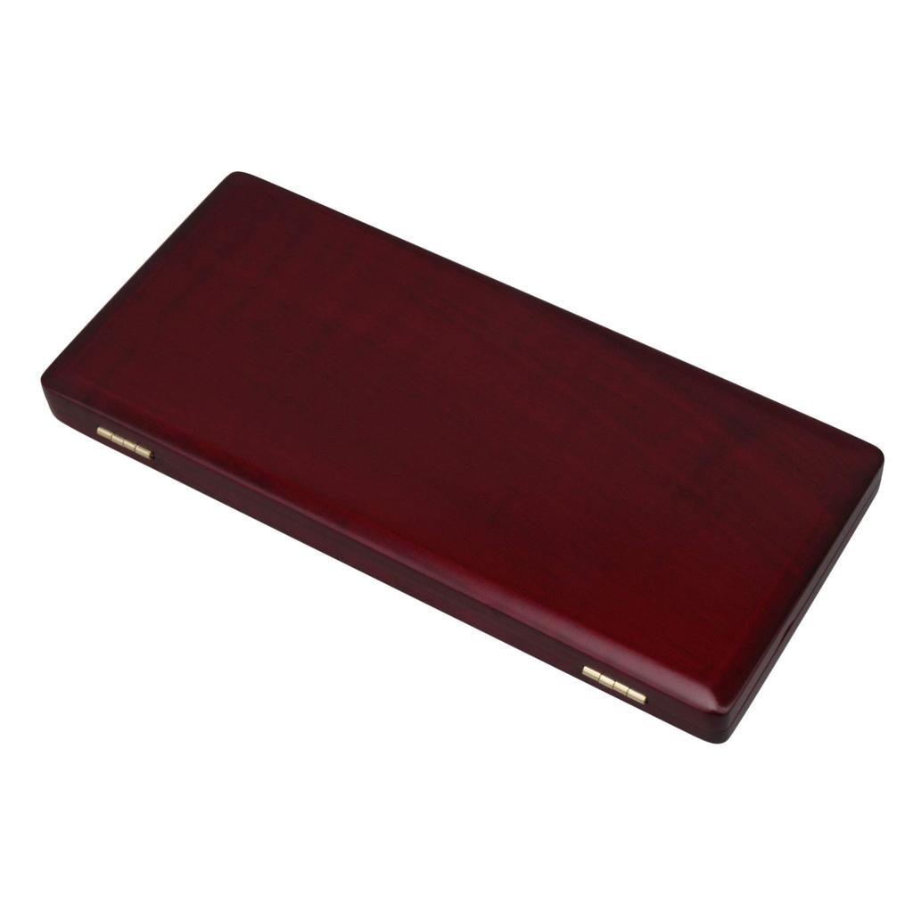 215x90x20mm Red Ergonomic Solid Wood Clarinet Reed Box for 10 Reeds with Velvet and Practical Closure