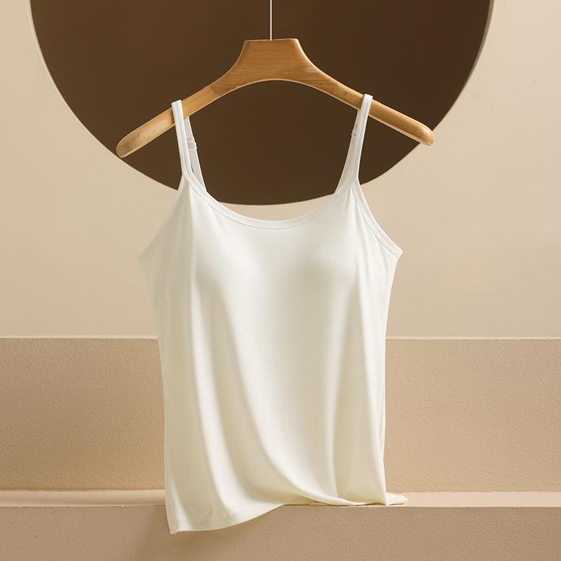 Modal Adjustable Sling Vest Women's Integrated Threaded Large Size Bottom Shirt with Chest Pad Beauty Back Top Outside Wear