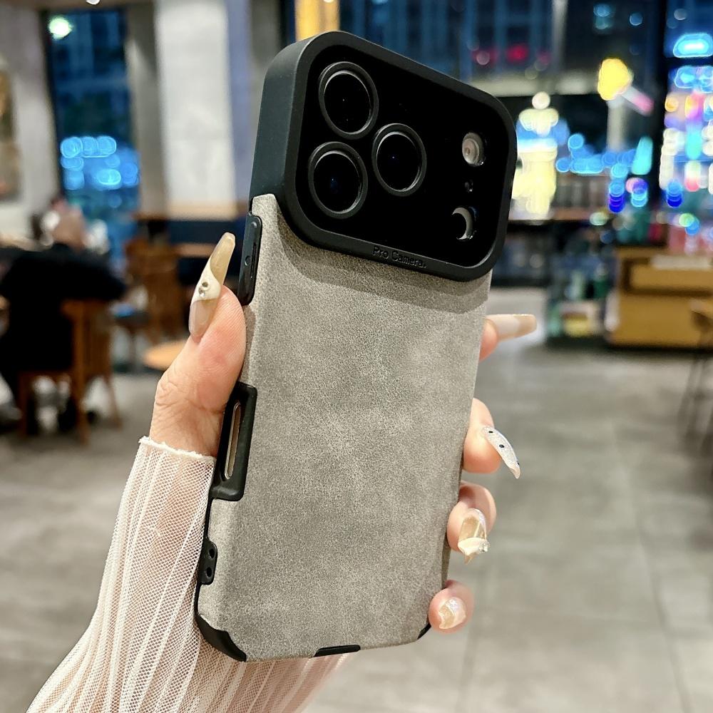 Vintage Suede Fur Bumper Armor Case for iPhone 17 Air 16 15 14 13 12 Pro Max 11 Plus 17Pro X XS XR 8Plus Commercial Soft Cover