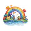 Cartoon Dream Rainbow Castle Children's Bathroom Toilet Home Decoration Wall Sticker Luminous Sticker Self-adhesive