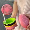 Rechargeable Hamburger Mini Fan, Creative Cute Toy Fan with Mirror, 3-Speed Mode, Small Gift for Family and Friends in Summer.