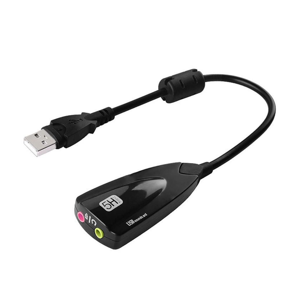 USB to 3.5mm Audio Adapter, External Stereo Sound Card, Dual TRS 3-Pole 3.5mm Headphone and Microphone Jack for PS4PS5PCLaptop, Built-in Chip,