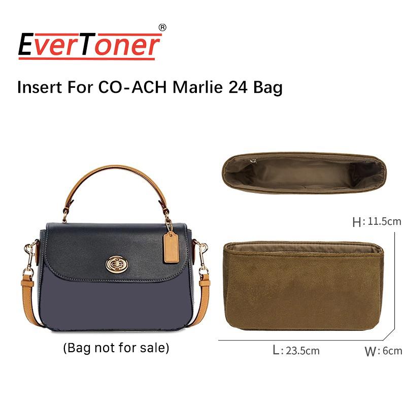 

EverToner Bag organizer insert For Co-ch Marlie 24 Bag lightweight Flannel storage bag inner pocket bag accessories коричневый