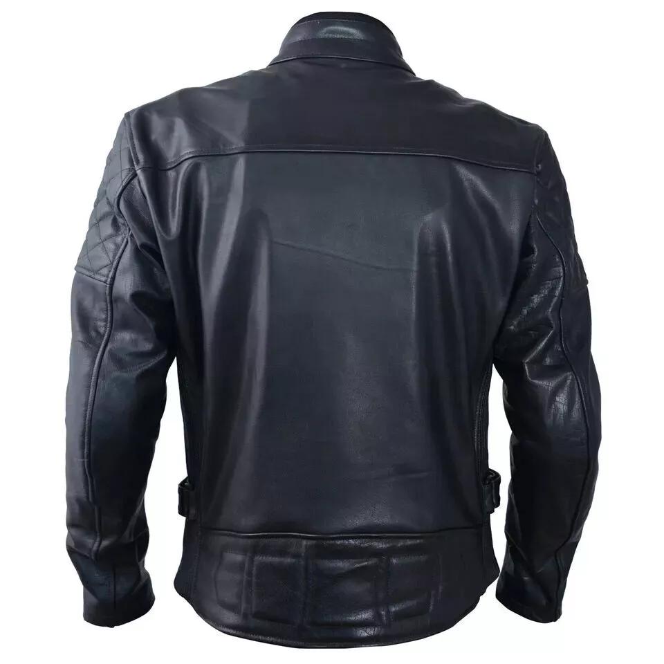 Stylish Black Men's Soft Leather Genuine Lambskin Handmade Biker Motorcycle