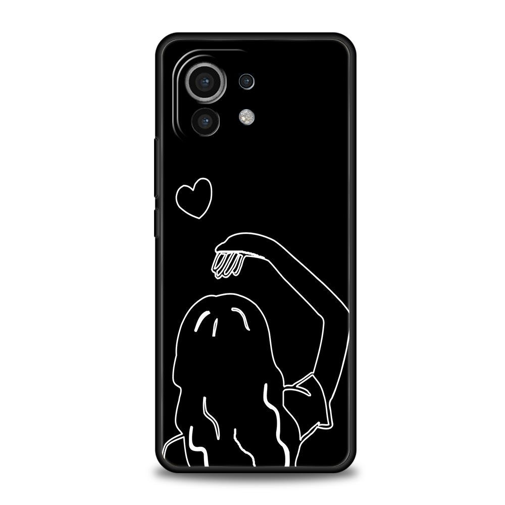 Phone Case For Xiaomi Mi 15 14 14T 13T 12T Pro 12 13 11 Lite 5G 11T X6 X5 Pro Soft TPU Cover Couple Cartoon Aesth Sun Moon