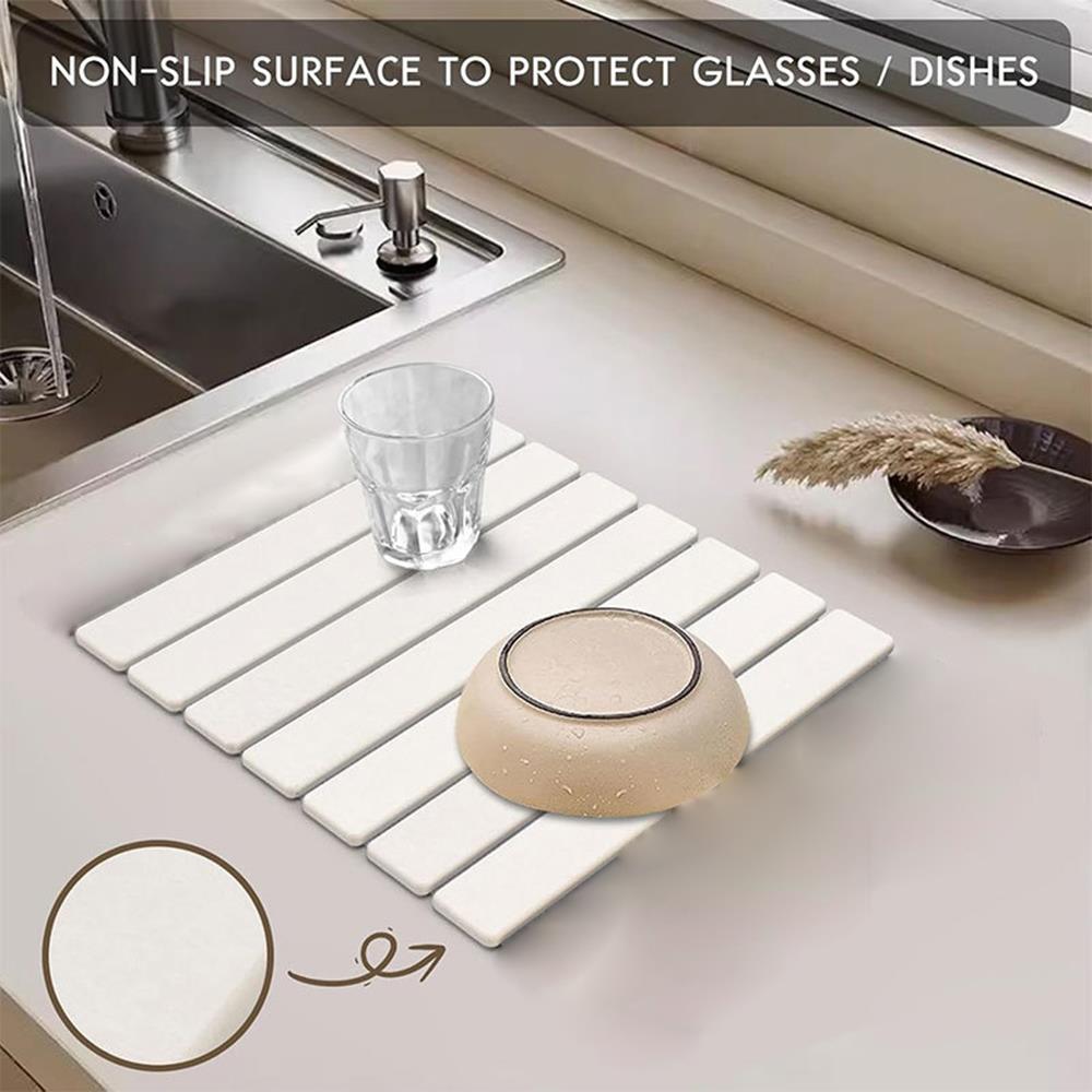 Diatom Mud Folding Pad Quick Drying Bathroom Rug Non Slip Diatomite Mats Kitchen Draining Mat Multi Functional Waterproof Mats