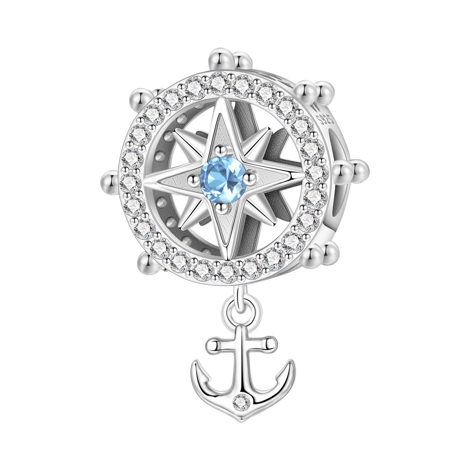

925 Silver Rudder Tassel Ship Anchor Charms Beads Pendant Fit DIY Bracelet Necklace Jewelry Souvenir Gifts