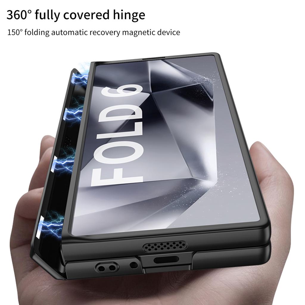 Magnetic Hinge for Samsung Galaxy Z Fold 6 5 4 Case Plastic Anti Spy Full Coverage Privacy Protective Cover Holder Stand Luxury