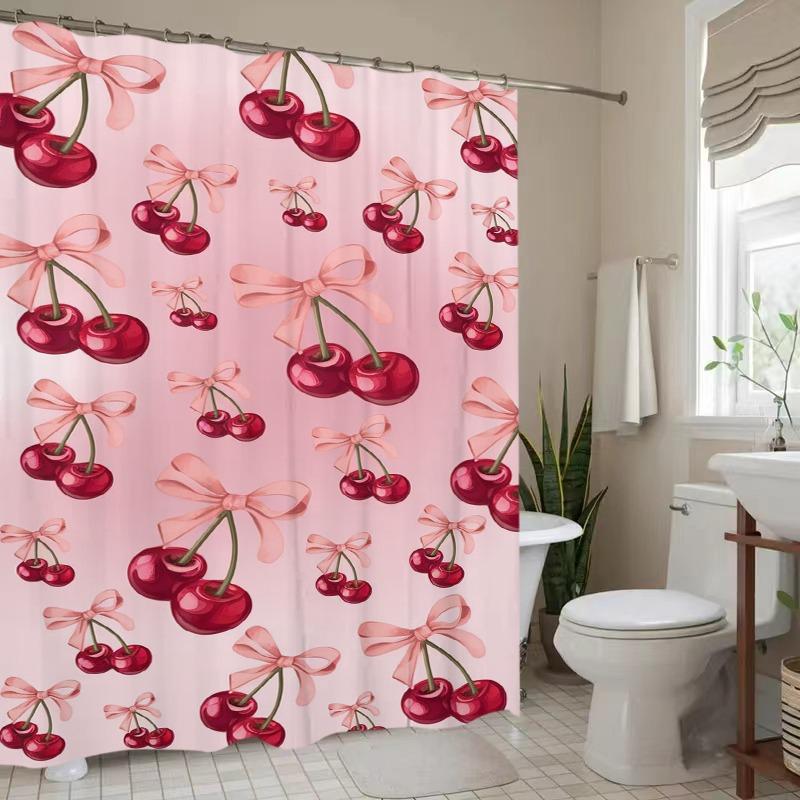 A Sweet Cherry Delight Shower Curtain: Add a Touch of Whimsy and Charm To Your Bathroom with This Adorable Design