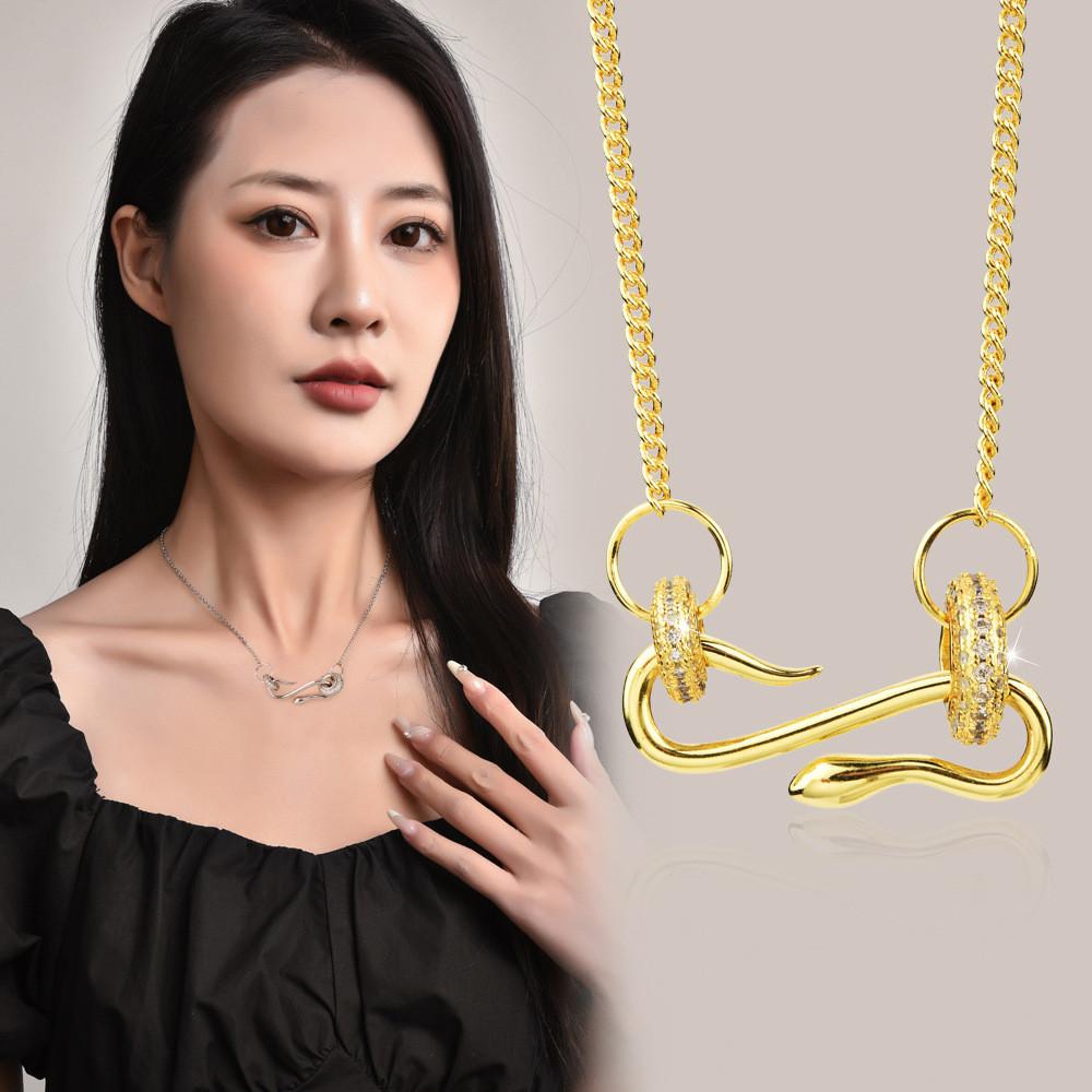 Inspired Eyecatching Snake Choker Necklace For Women In Stylish Gold And Finish Silver