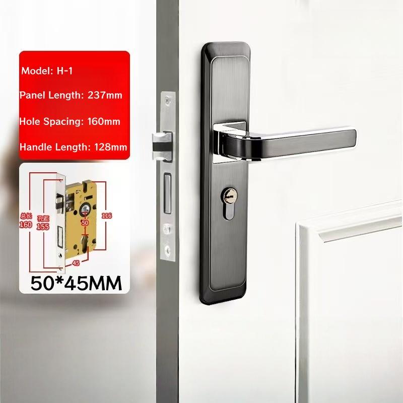 Modern Door Lever Handle With Lock, Keyed Entry, for Interior Doors, Polished Stainless Steel Finish Privacy Door Knob Lock Set