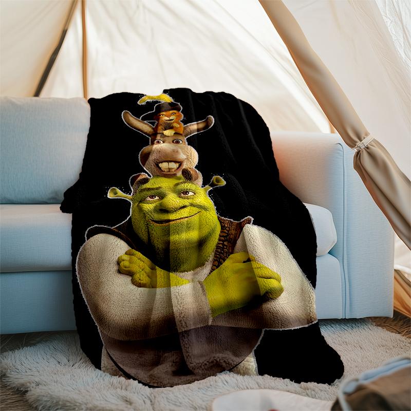 Coperta Stampata a Tema Shrek - Perfetta per Divano, Letto, Viaggio e Uso all'Aperto | Lavabile in Lavatrice, Accogliente e Durevole.