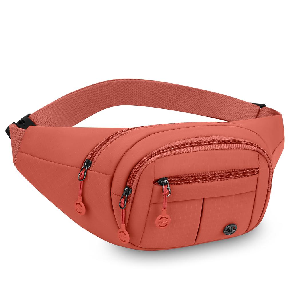 Unisex Lightweight Waist Pack – Secure Zippered Pockets, Adjustable Strap Wear As Chest or Belt Bag
