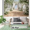 2D Garden Balcony Backdrop White Floral Bridal Shower Photography Background
