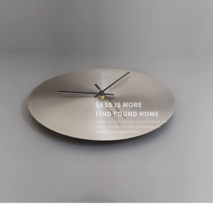 Wall Clock, Round Clock, Silver, Simple, Modern, No Dial, Contemporary, Solid Wood, Unique, Stylish, Korean Style