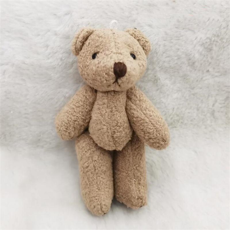 12CM Pearl Plush Joint Bear Plush Toy Hat  Gloves Scarf Accessories Bear with Foot Leather Stuffed Pendant Ornaments