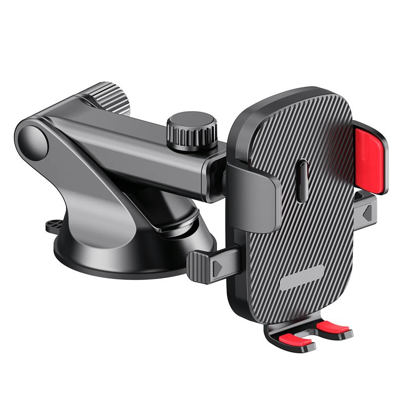 Plastic Suction Cup Car Phone Mount with 360 Degree Rotation & Adjustable Height for Dashboard Use