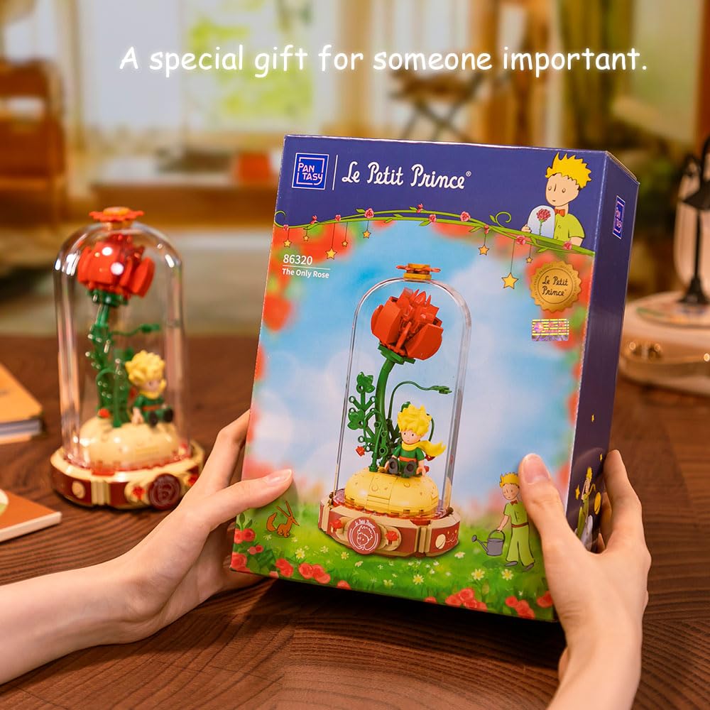 PANTASY The Little Prince Rose Flower Building Block Set - Rose Flower Model - DIY Assembly for Adults and Children - Bouquet - Home Decor Gift