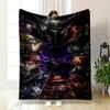 Anime Heroes Collage with Dark Epic Design, Flannel Blanket for Bedroom, Living Room, Sofa, and Nap Sofas.