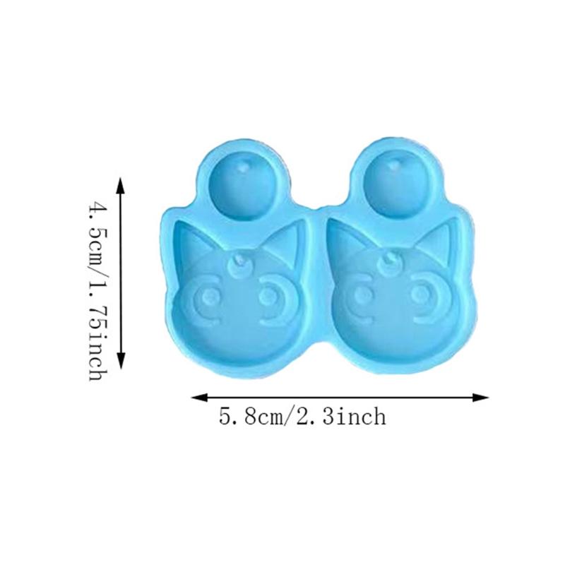 Shiny Cats Fish Rabbit Earrings Mould Silicone Epoxy Resin Molds DIY Earrings Jewelry Making Keychain Jewelry Tools