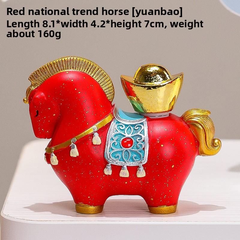 Achieve Success with Ease! Colorful Creative Miniature Horse Figurine for Office Desk, Creative Hand Figure, for Travel.