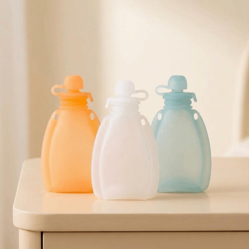 Non BPA Baby Food Pouch Food Grade Silicone Leakproof Food Storage Bag Squeeze Feeder Daily Use