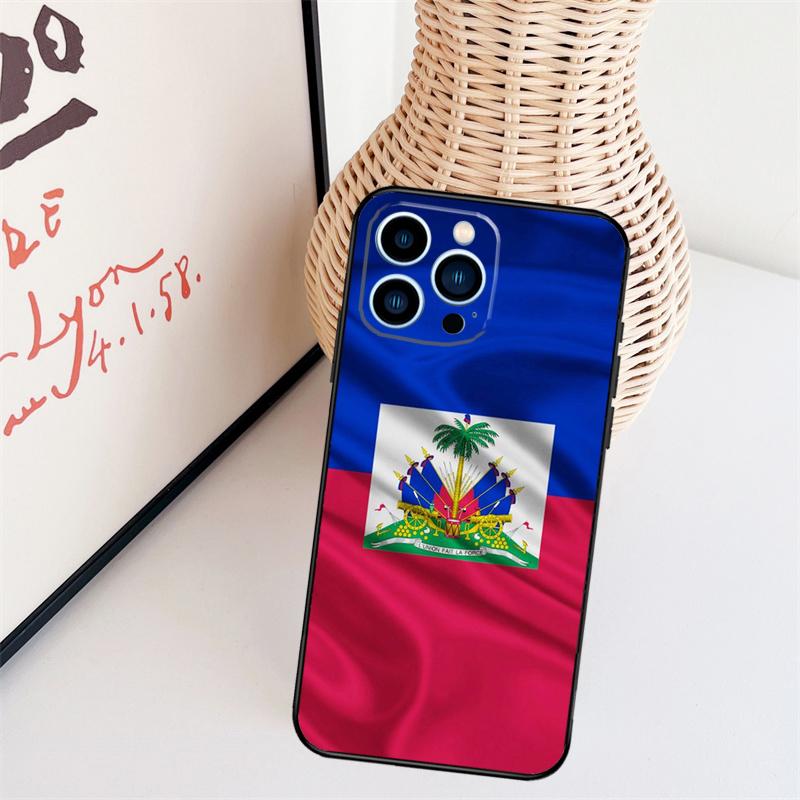 Vintage Haiti Haitian Flag Phone Case For iPhone 16 Pro Max 15 14 13 11 12 17 Pro Max mini 15 16 Plus 16e 17 Air Cover