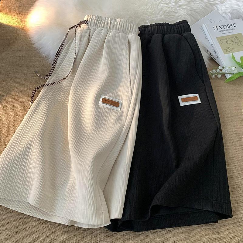 New Summertime Five-point Pants Ice Silk Casual Sports Pants for Women's Draping Loose Slim Wide-leg Pants Small Shorts