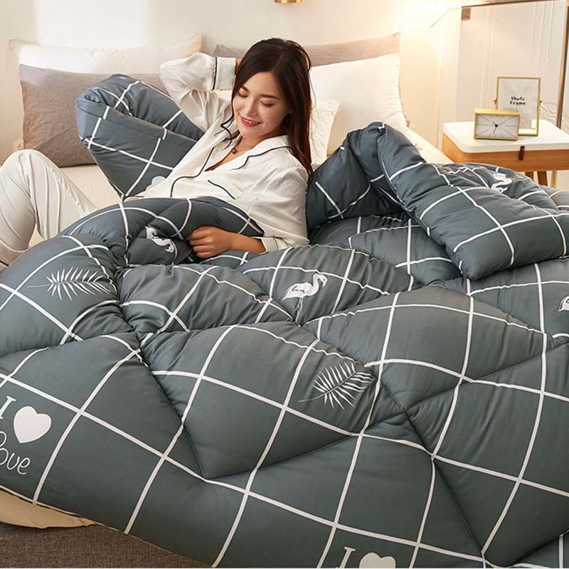 Thickened Quilt with Cotton Wadding Velvet Warm Quilt Core Breathable and Lightweight Single or Double Person Available Bedding Article All Seasons