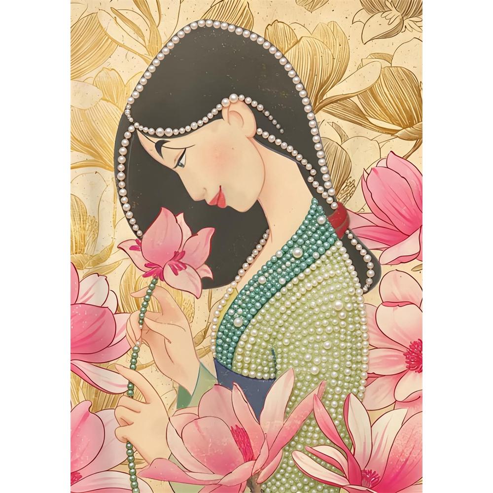 

Disney Pearl Painting Mulan Portrait for Beginners and Adults, DIY Pearl Diamond Art Painting Kit for Home Wall Decor Gifts 30x40