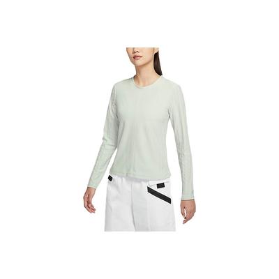 Dri-FIT Adv Tech Pack Knit Crew Neck Long Sleeve T-Shirt Women Tops Stone-Green DM6165-034