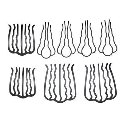 8Pcs Hair Fork Clip Metal Black Coating Vintage Elegant U Shaped Hair Side Combs for Styling DIY