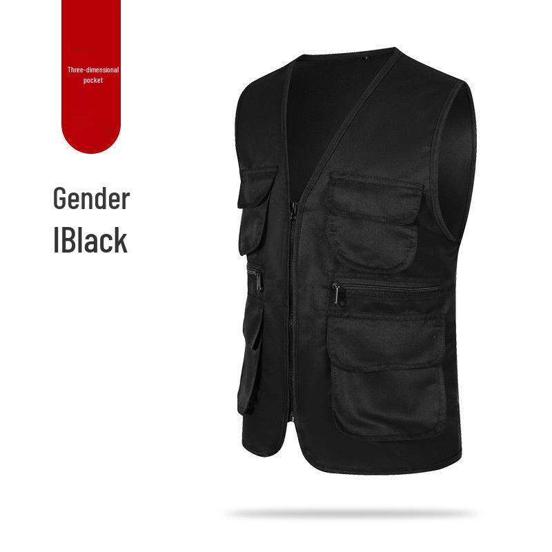 Custom Logo Multi-Pocket Reflective Safety Vest for Photography, Volunteers, and Construction