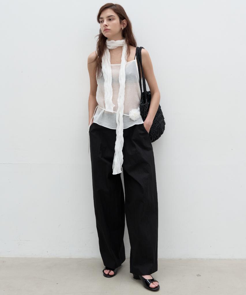 Seolan Flower Sleeveless Blouse_White