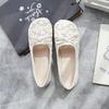 Fashion Flat Woman Footwear Flats Grey with Bow Mesh Round Toe Shoes for Women Kawaii Cute Young E Chic and Elegant 39 Discount A Casual