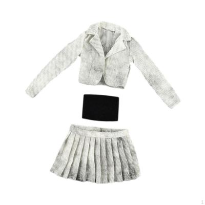 1/6 Maßstab Jacke, Plisseerock und Tube Top Set für Figurenkörper Zubehör Miniaturkleidung