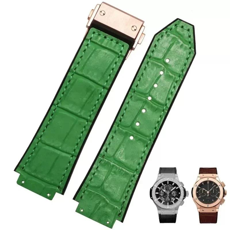 Orologio in Pelle di Mucca per HUBLOT Hengbao Yubo Classic Fusion Big Bang Cinturino in Silicone Pelle Vera Uomo 26-19mm