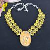 Maligano Jasper, Citrine Gemstone 925 Sterling Silver Jewelry Necklace 18" KG-1848