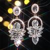 Orecchini di alta qualità con strass in vetro colorato, temperamento femminile, orecchini esagerati, orecchini da donna, 1 paio