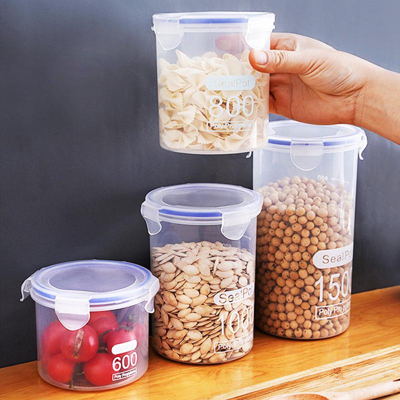 Transparent Moisture-Proof Storage Jar for Dried Fruits, Grains & Cereals - Sealed Fresh-Keeping Box for Home or Refrigerator Use