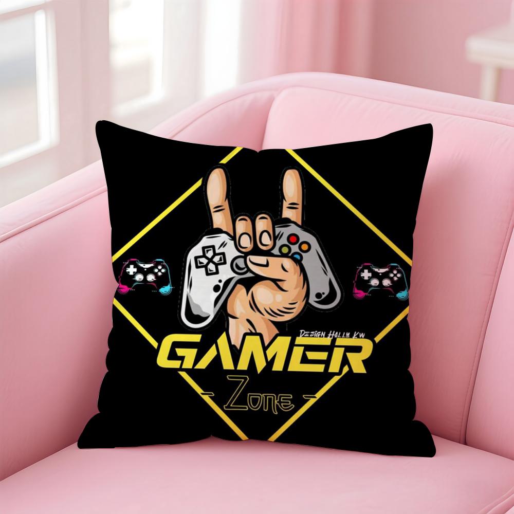 Colorful Graffiti Game Gamepad Cushion Cover Linen Pillowcase Cover Soft Decor for Sofa Home Room