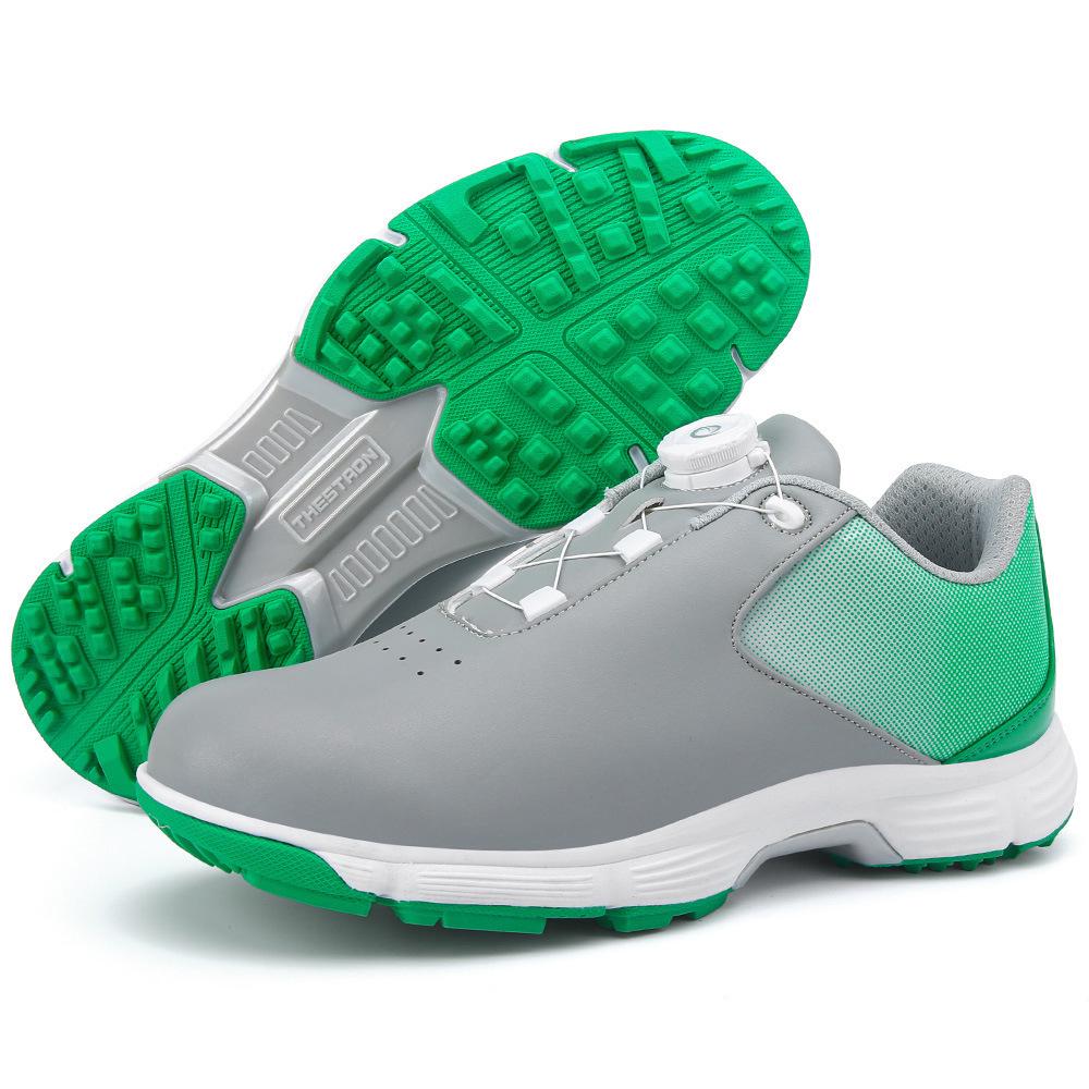 X618 Men's Non-slip Plus Size Golf Shoes with Rotating Buckle - Breathable and Graffiti Design Casual Sports Footwear