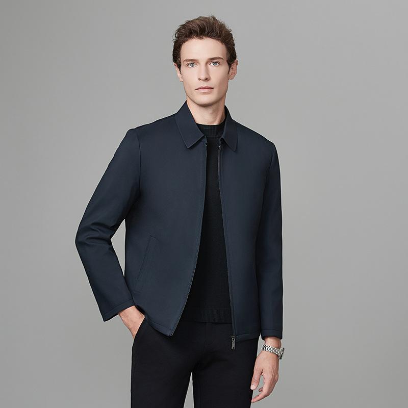 Popular Spring and Autumn Lapel Zipper Jacket Jacket Men's Commuting Middle-aged Dad Executive Jacket