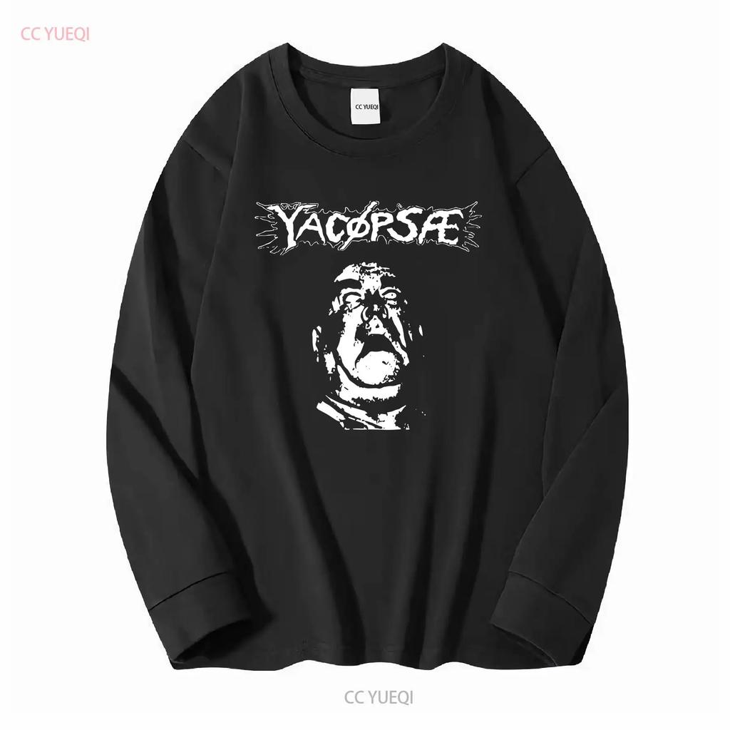 YACOPSAE T Shirt Band Hardcore Anarcho Punk Rock Long or Short Sleeves Vintage Washed Streetwear Casual Breathable
