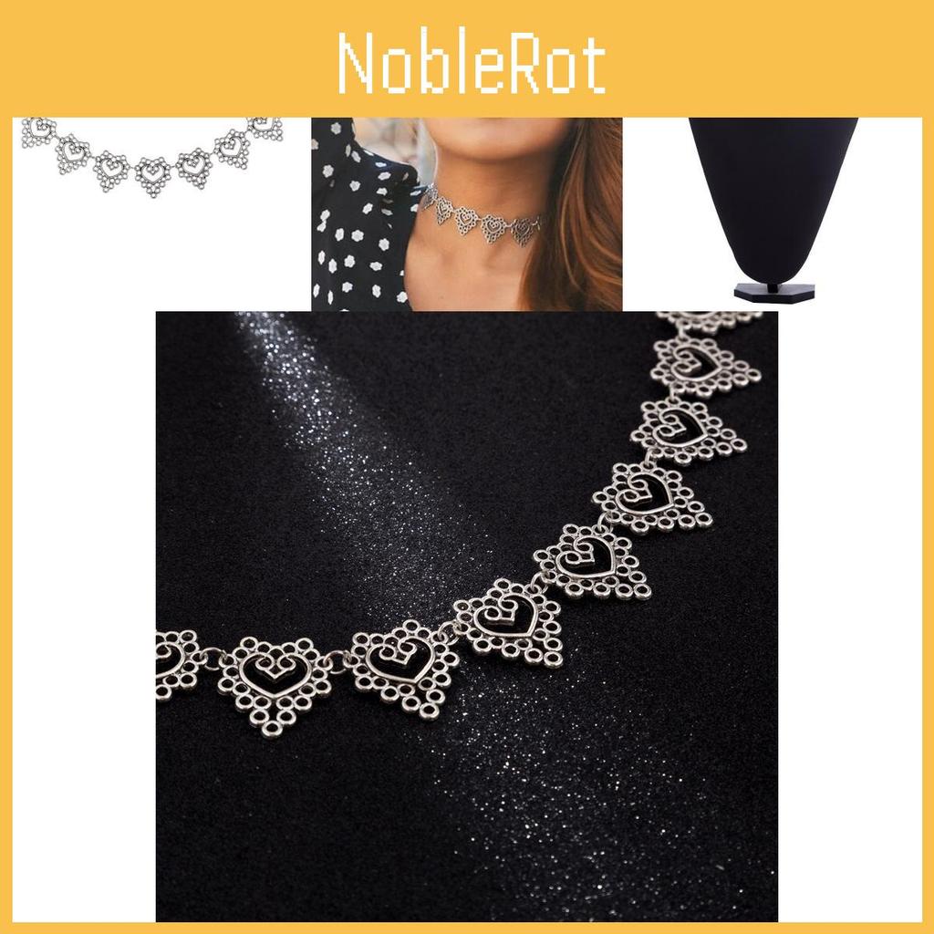 Trendy Silver Heart Shaped Hollow Necklace Unique Geometric Design For Women