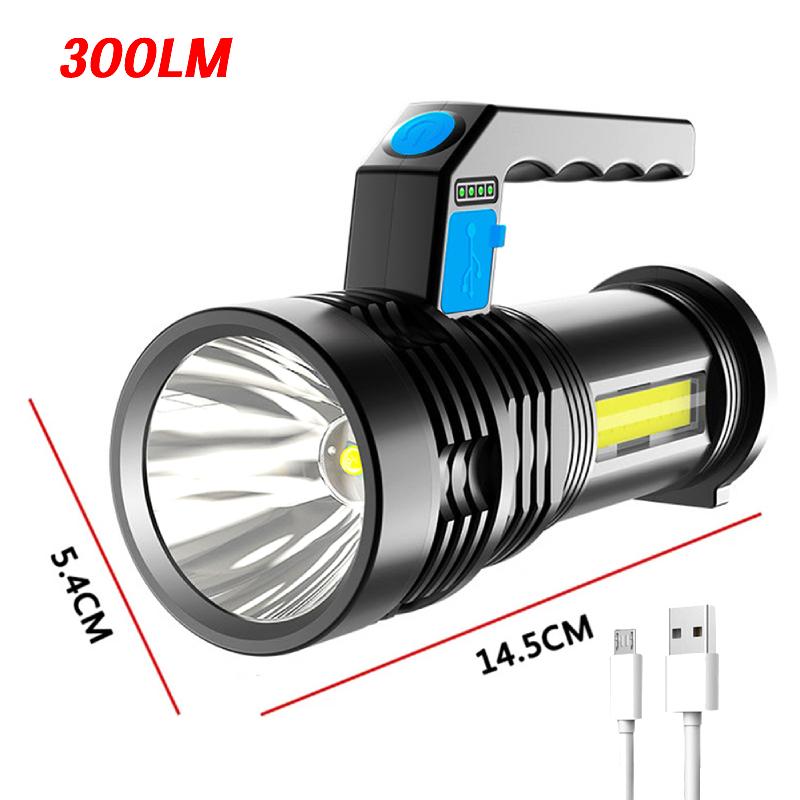 300/400LM Super Bright Led Searchlight Handheld Portable Flashlight Spotlight High Power USB Rechargeable Led Flashlight
