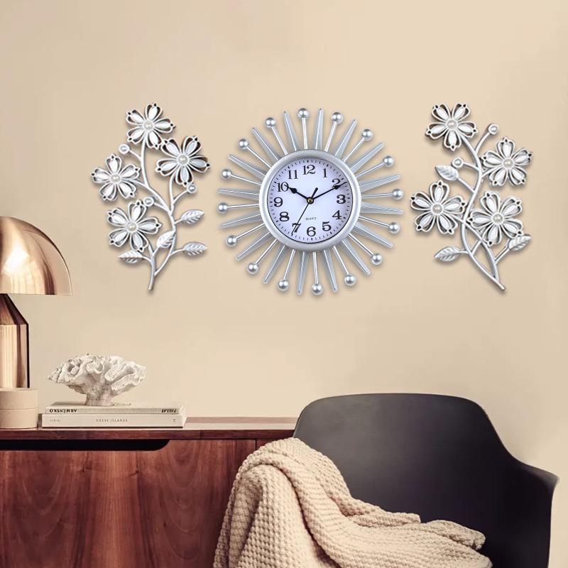 Three-piece Wall Clock Set, Silent Wall Clock, High-end Decoration, Modern Clock, Simple and Personalized Home Hour Hand