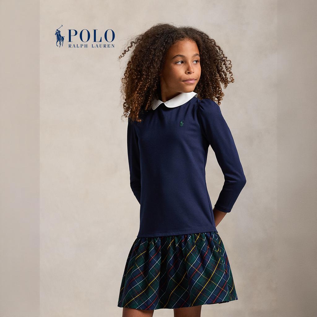 Polo Ralph Lauren Dress Autumn Plaid Roma Fabric Classic Design Long Sleeve Casual Kids dress CWPODRSG3D21076